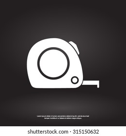  Tape measure icon. Roulette construction  simbol.