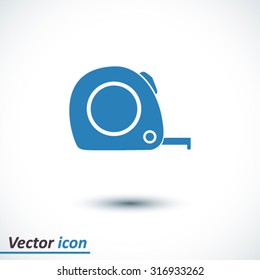  Tape measure icon. Roulette construction  symbol.