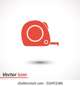  Tape measure icon. Roulette construction  symbol.