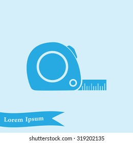 Tape measure icon. Roulette construction  simbol.