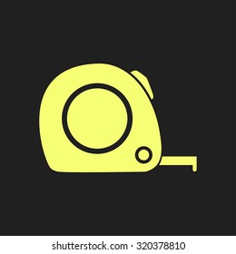  Tape measure icon. Roulette construction  simbol.