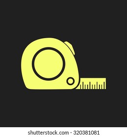  Tape measure icon. Roulette construction  simbol.