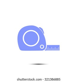  Tape measure icon. Roulette construction  simbol.