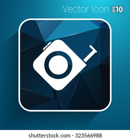 Tape measure icon Roulette construction vector button logo symbol concept.
