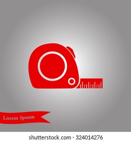 Tape measure icon. Roulette construction  simbol.