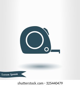 Tape measure icon. Roulette construction  symbol.