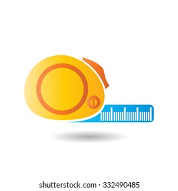 Tape measure icon. Roulette construction symbol icon. vector illustration.