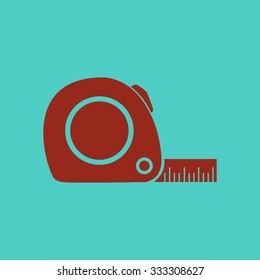  Tape measure icon. Roulette construction  simbol.