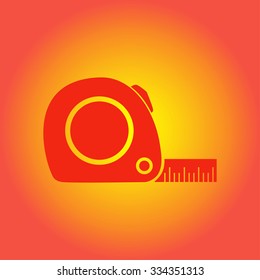  Tape measure icon. Roulette construction  simbol.