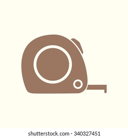  Tape measure icon. Roulette construction  simbol.