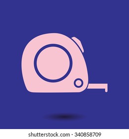  Tape measure icon. Roulette construction  simbol.