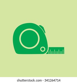  Tape measure icon. Roulette construction  simbol.
