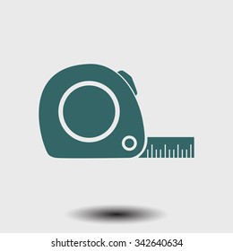  Tape measure icon. Roulette construction  simbol.