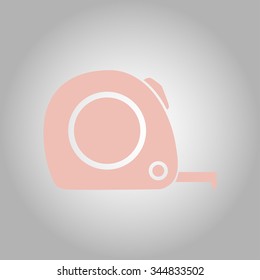  Tape measure icon. Roulette construction symbol.