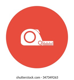 Tape measure icon. Roulette construction  simbol. Flat