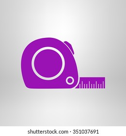  Tape measure icon. Roulette construction  simbol.