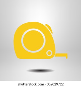  Tape measure icon. Roulette construction  simbol.