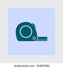  Tape measure icon. Roulette construction  simbol.