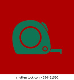  Tape measure icon. Roulette construction  simbol.