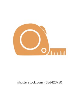  Tape measure icon. Roulette construction  simbol.