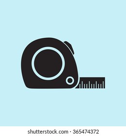  Tape measure icon. Roulette construction  simbol.