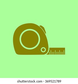  Tape measure icon. Roulette construction  simbol.