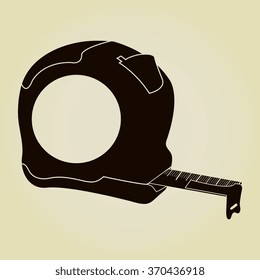 Tape measure icon. Roulette construction symbol icon