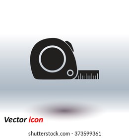  Tape measure icon. Roulette construction  simbol.