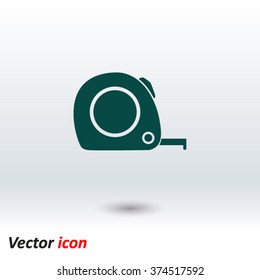  Tape measure icon. Roulette construction  simbol.