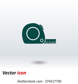  Tape measure icon. Roulette construction  simbol.