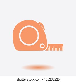  Tape measure icon. Roulette construction  simbol.