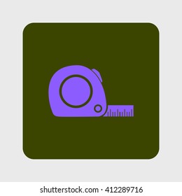  Tape measure icon. Roulette construction  simbol.