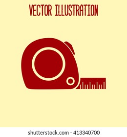  Tape measure icon. Roulette construction  simbol.