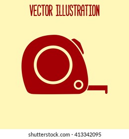  Tape measure icon. Roulette construction  symbol.