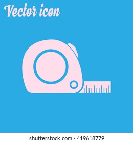  Tape measure icon. Roulette construction  simbol.
