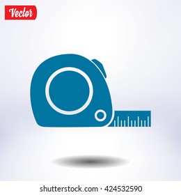  Tape measure icon. Roulette construction  symbol.