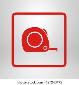  Tape measure icon. Roulette construction  symbol.