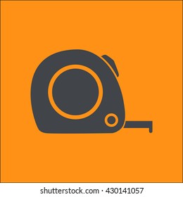  Tape measure icon. Roulette construction  simbol.