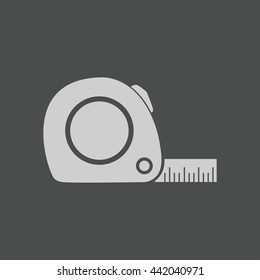  Tape measure icon. Roulette construction  simbol.