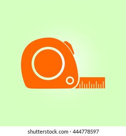  Tape measure icon. Roulette construction  simbol.
