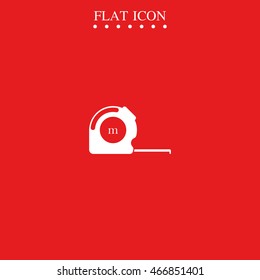 Tape measure icon. Roulette construction.