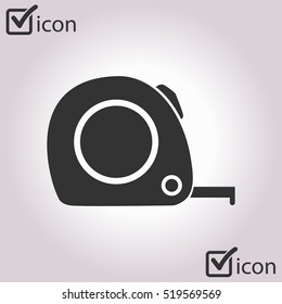  Tape measure icon. Roulette construction  simbol.