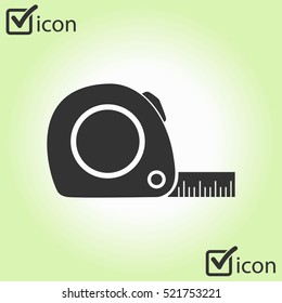  Tape measure icon. Roulette construction  simbol.