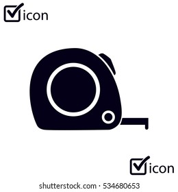  Tape measure icon. Roulette construction  symbol.