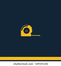 Tape measure icon. Roulette construction.