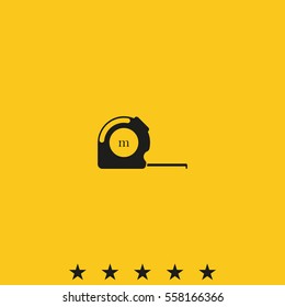 Tape measure icon. Roulette construction.