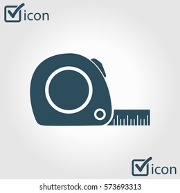 Tape measure icon. Roulette construction  symbol. Dimensions and measurements. Create a cutting card.