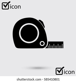 Tape measure icon. Roulette construction  symbol. Dimensions and measurements. Create a cutting card.