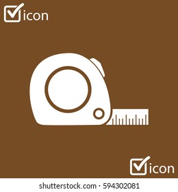 Tape measure icon. Roulette construction  symbol. Dimensions and measurements. Create a cutting card.