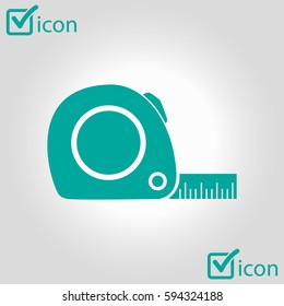 Tape measure icon. Roulette construction  symbol. Dimensions and measurements. Create a cutting card.
